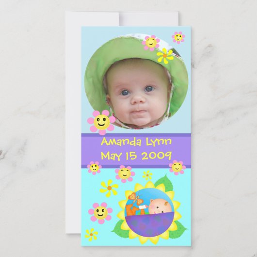 Aangepaste fotokaart voor Baby-aankondiging Aankondiging (Voorkant)