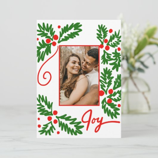 Aangepaste fotokaart voor prettige kerst (Staand voorkant)