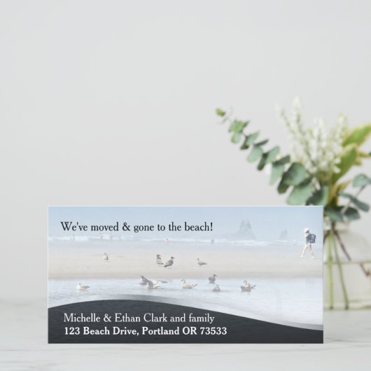 Aangepaste fotokaart voor verandering van adres va aankondiging (Staand voorkant)