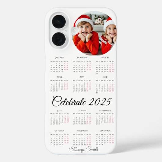 Aangepaste fotokalender 2025 Case-Mate iPhone case (Achterkant)