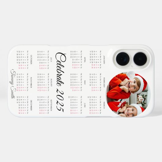 Aangepaste fotokalender 2025 Case-Mate iPhone case (Achterkant (horizontaal))