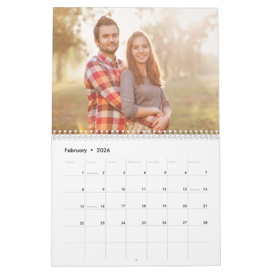Aangepaste fotokalender 2026 | Tekst bewerkbaar ja Kalender (Feb 2026)