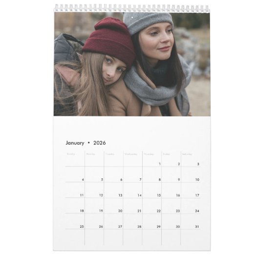 Aangepaste fotokalender Eenvoudige Creëer Kalender (Jan 2026)