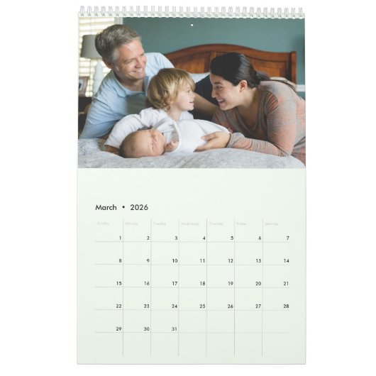 Aangepaste fotokalender Eenvoudige Creëer Kalender (Mar 2026)