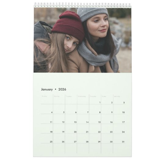 Aangepaste fotokalender Eenvoudige Creëer Kalender (Jan 2026)
