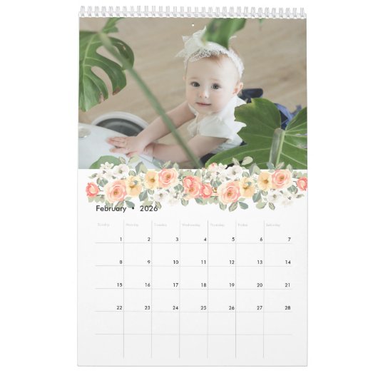 Aangepaste fotokalender Eenvoudige Creëer Kalender (Feb 2026)
