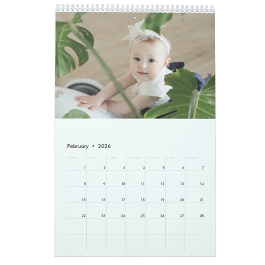 Aangepaste fotokalender Eenvoudige Creëer Kalender (Feb 2026)
