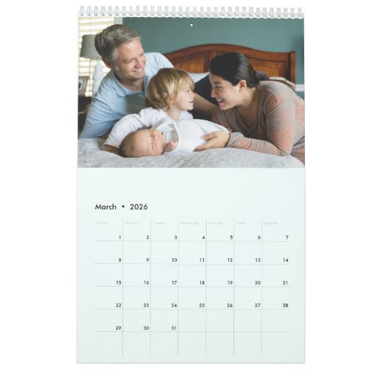 Aangepaste fotokalender Eenvoudige Creëer Kalender (Mar 2026)