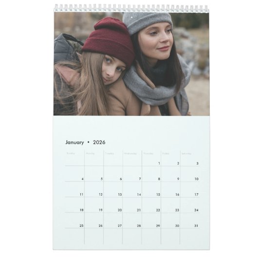 Aangepaste fotokalender Eenvoudige Creëer Kalender (Jan 2026)