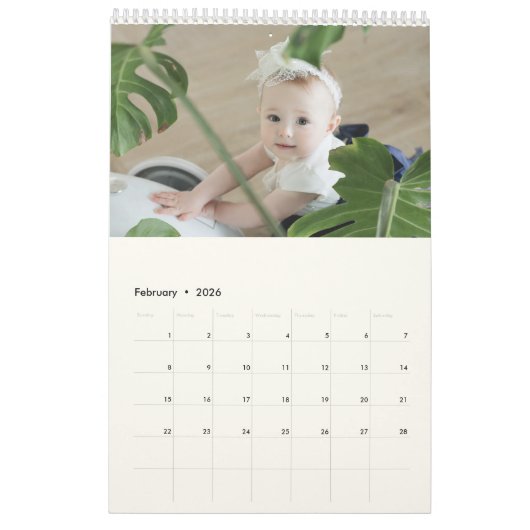 Aangepaste fotokalender Eenvoudige Creëer Kalender (Feb 2026)