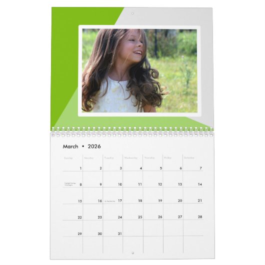 Aangepaste fotokalender kalender (Mar 2026)