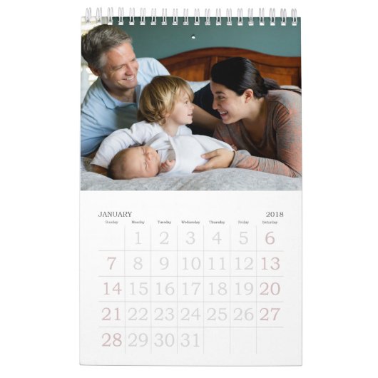 Aangepaste fotokalender kalender (Jan 2018)