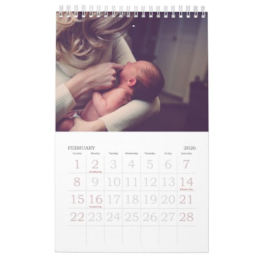 Aangepaste fotokalender kalender (Feb 2026)