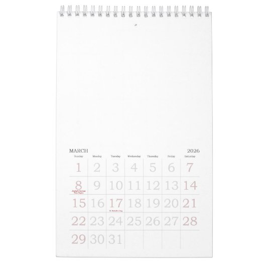 Aangepaste fotokalender kalender (Mar 2026)