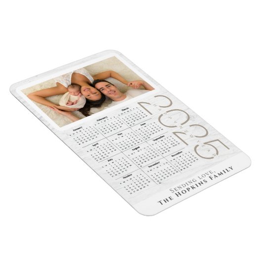 Aangepaste Fotokalender Magneet Neutraal Wit Hout (Rechterzijde)