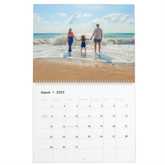 Aangepaste fotokalender met aangepaste tekst kalender (Mar 2026)