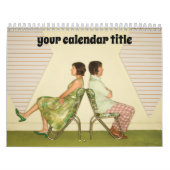 Aangepaste fotokalender met Retro Style Lettering Kalender (Hoes)