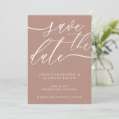 Aangepaste fotokalligrafie Bronze Soft Weddenschap Save The Date (Staand voorkant)