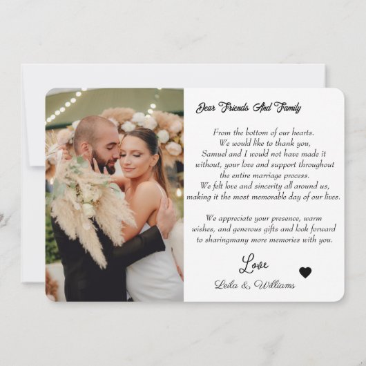 aangepaste fotokalligrafie-tekst bedankt voor je b (Achterkant)