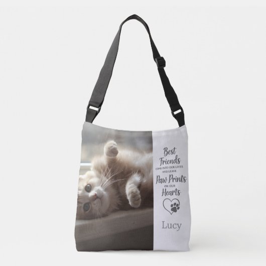 Aangepaste fotokat-herdenking crossbody tas (Voorkant)