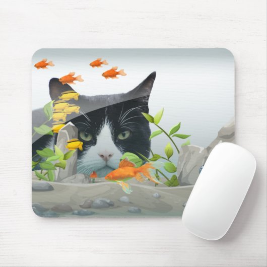 Aangepaste fotokat peerin vistank muismat (Met muis)