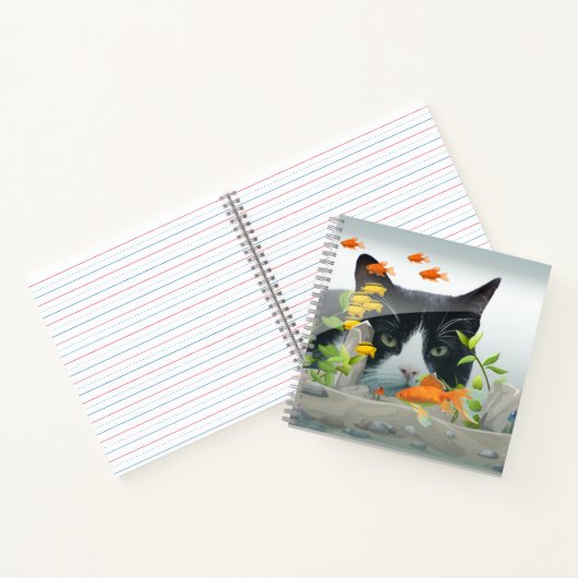 Aangepaste fotokat peerin vistank notitieboek (Binnen)