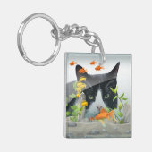 Aangepaste fotokat peerin vistank sleutelhanger (Voorkant Links)