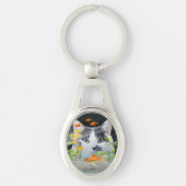 Aangepaste fotokat peerin vistank sleutelhanger (Voorkant)