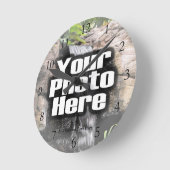 Aangepaste fotokleurenklok met getallen ronde klok (Hoek)
