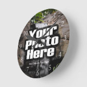 Aangepaste fotokleurenklok met witte cijfers ronde klok (Hoek)