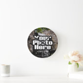 Aangepaste fotokleurenklok met witte cijfers ronde klok (Huis)