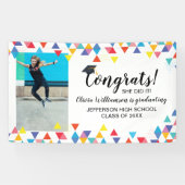 Aangepaste fotokleurige Graduation Party Spandoek (Horizontaal)