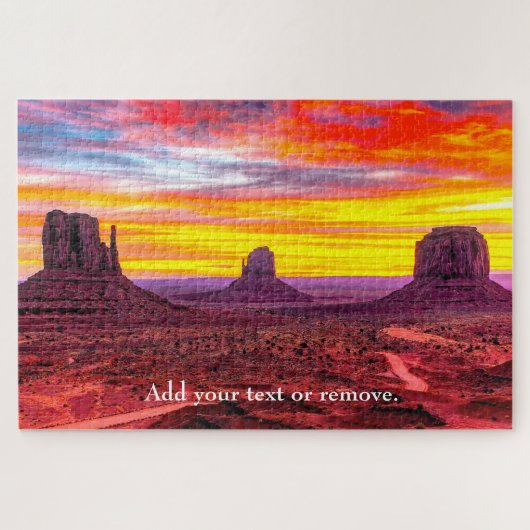 Aangepaste fotokleurige zonnemonument Valley Utah Legpuzzel (Horizontaal)