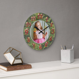 Aangepaste fotoklok | Cadeau voor Kerstmis Grote Klok
