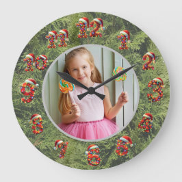 Aangepaste fotoklok | Cadeau voor Kerstmis Grote Klok