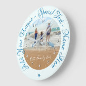 Aangepaste fotoklok met uw foto's en tekst grote klok (Hoek)