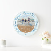 Aangepaste fotoklok met uw foto's en tekst grote klok (Huis)