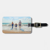 Aangepaste fotokofferlabelcadeau met uw QR-code Bagagelabel (Voorkant horizontaal)