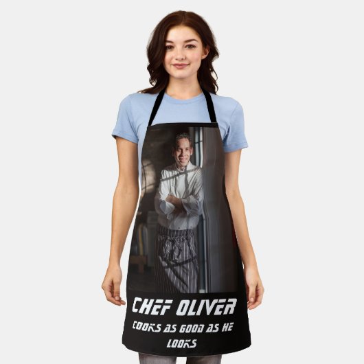 Aangepaste fotokok schort (Gedragen)