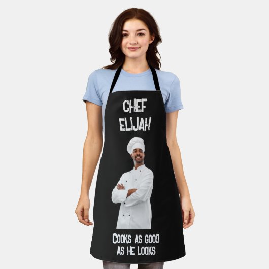 Aangepaste fotokok schort (Gedragen)