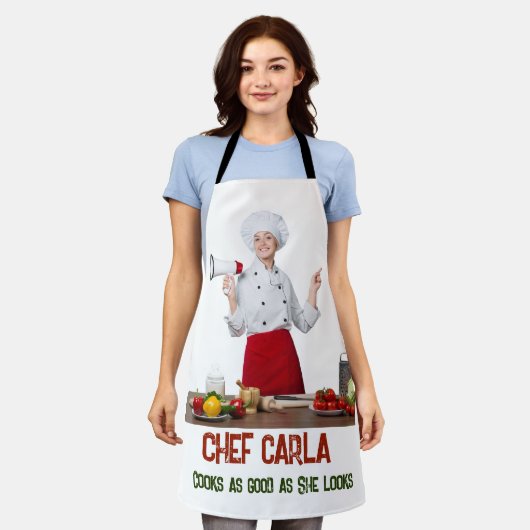 Aangepaste fotokok schort (Gedragen)