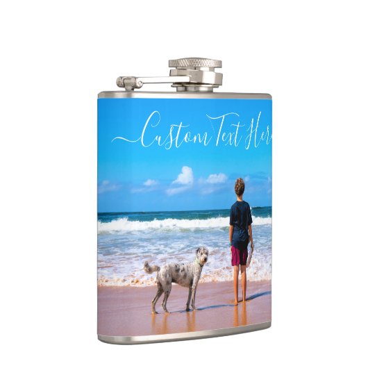 Aangepaste fotokolf met aangepaste tekst heupfles (Rechts)