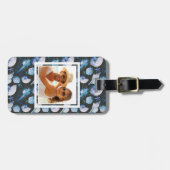 Aangepaste fotokoralen met een schelpenpatroon bagagelabel (Voorkant horizontaal)