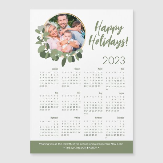 Aangepaste fotokrans 2023 kalender Prettige feestd (Voorkant)