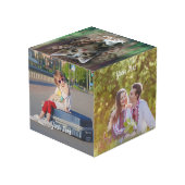 Aangepaste fotokubus met tekst gepersonaliseerd on (Achter hoekig)