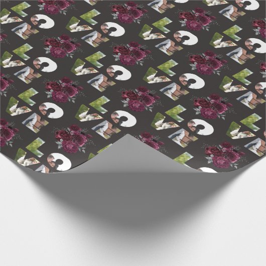 Aangepaste fotoliefdesbruiloft cadeaupapier (Hoek)