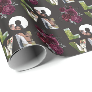 Aangepaste fotoliefdesbruiloft cadeaupapier