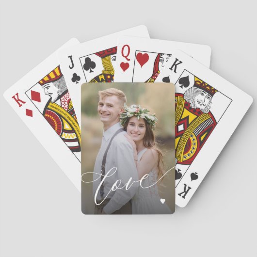 Aangepaste fotoliefdesscript pokerkaarten (Achterkant)