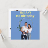 Aangepaste fotolijst 1e verjaardag  kaart (Voorkant / Achterkant in situ)