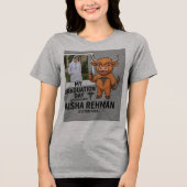 Aangepaste fotolijst Hooglandkoe verzorgt afstuder Tri-Blend Shirt (Voorkant)